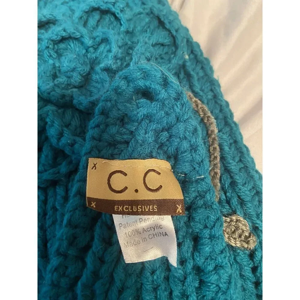 C.C Exclusives Green Winter Headband with Rosette Flower‎ Rhinestone Button